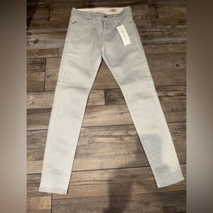 AG Jeans Farrah High Rise Skinny Ankle Size grey shimmer sparkly 24 25 NWT!